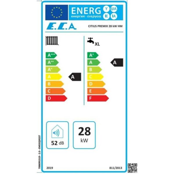 E.C.A. E.c.a Citius Premix 28 Hm 28 kW Bacalı Yoğuşmalı Kombi Sessiz Çalışma ve Düşük Yakıt Tüketimi