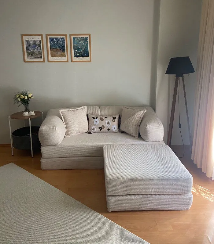 MONAMI Dechome Yeny Fitilli Kadife | Köşe Koltuk | 160X160 Köşe Takımı | Modüler Köşe Takımı | Yataklı L Koltuk | Fitilli Kadife