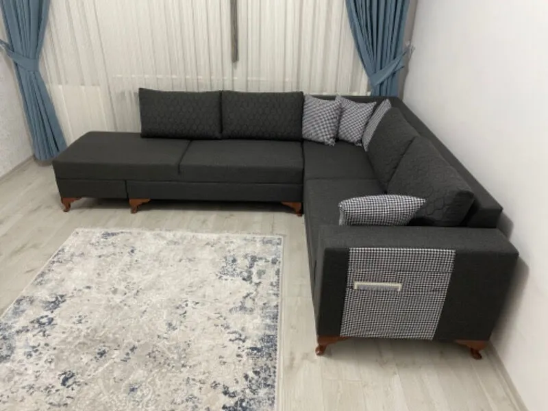 Loft Köşe Koltuk Takımı Gri Sağ Köşe