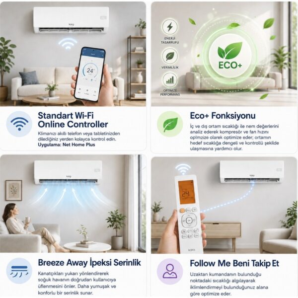 Kaira DTXR50A 18000 BTU/h A++ Wifi Inverter Duvar Tipi Klima (Montaj Dahil)