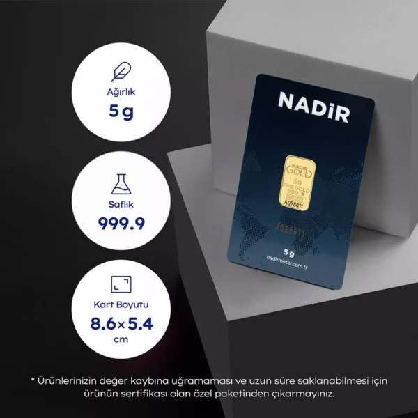 5 Gram Külçe Altın (24 Ayar 999,9)